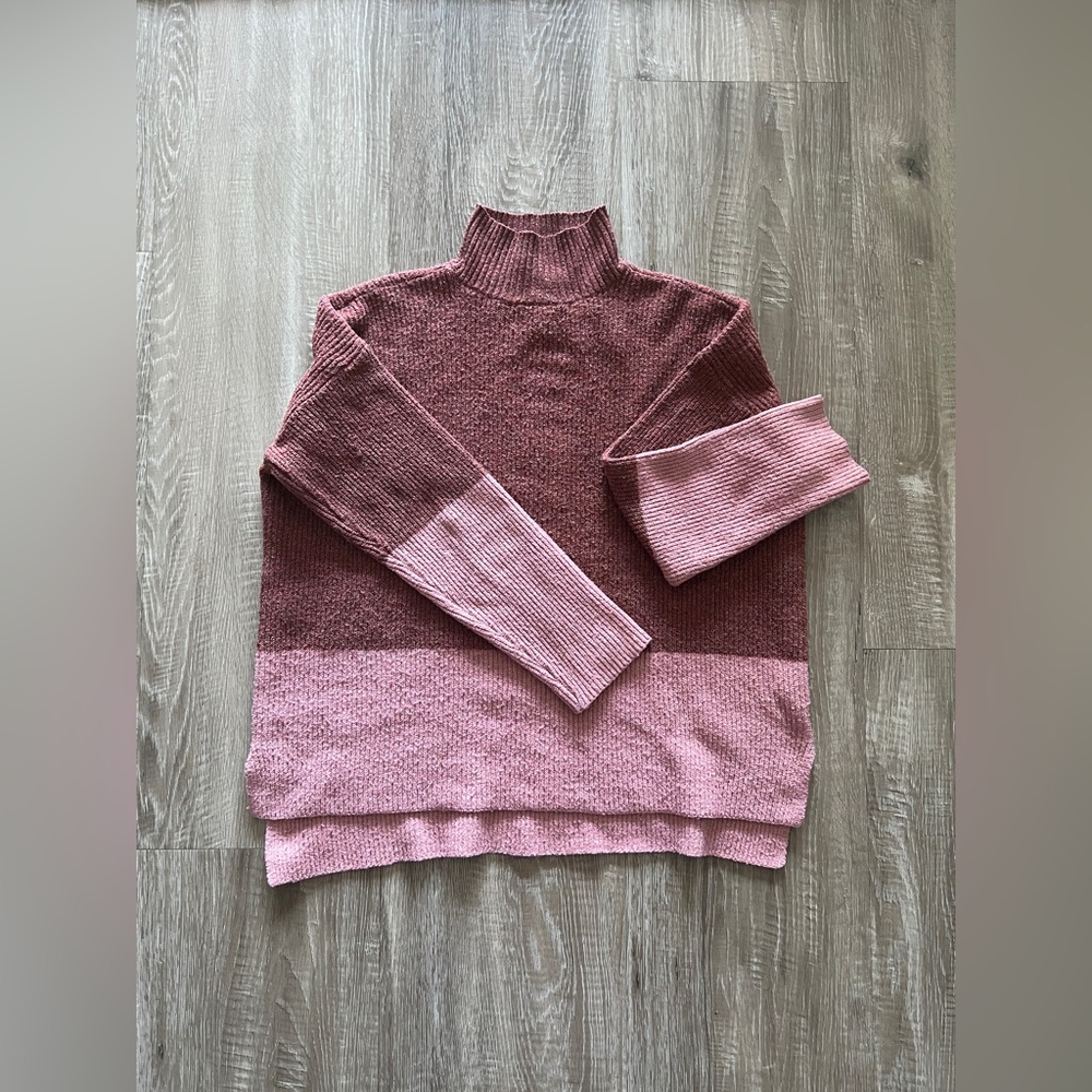 Dual Color Mock Neck Sweater